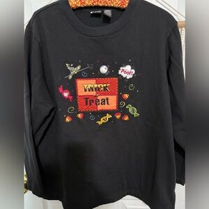 Vintage, women’s, Halloween sweatshirt, candy, witch, Trick or Treat, 1X